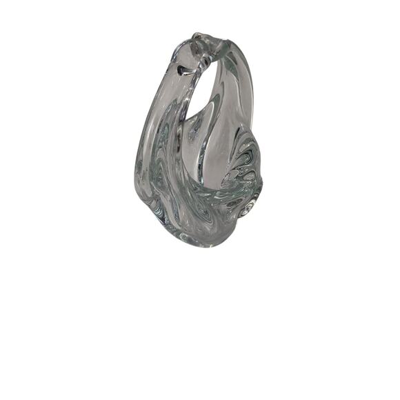 Murano Clear Crystal Basket - Picture 1 of 4